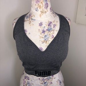 Puma Gray Sports Bra with Adjustable Straps